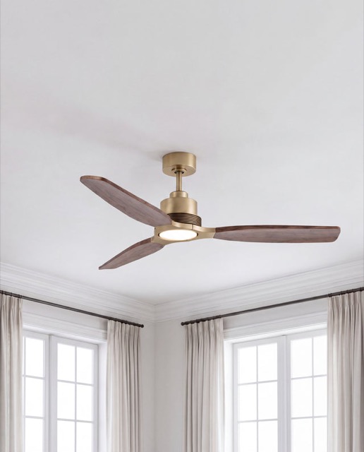 Louise Ceiling Fan · Solid Wood Blades · 48" / Downrod / With Light